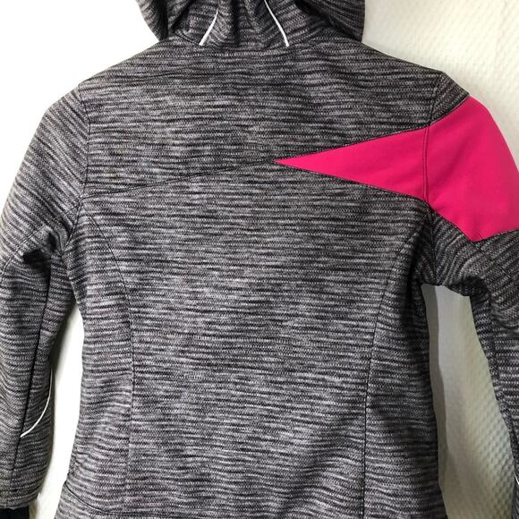 Snozu  pink grey water repellant faux fur lining hooded coat size small - Picture 3 of 9